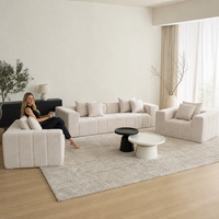 Ensemble de canapés modulaires compressibles pour une disposition flexible en stock, canapé compressible en mousse haute densité, canapé moelleux pour salon
