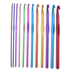Conjunto de 12 herramientas de ganchillo, conjunto de herramientas de ganchillo, aguja de lana, ganchillo de mano