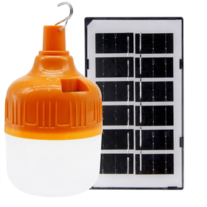 Ampoule LED 100W DC5V-6V USB solaire rechargeable d'urgence, orange, diamètre 105mm, batterie 1800mA, matériau PP, panneau solaire 3W inclus - Product Image 1