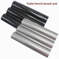 Plaque de cuisson antiadhésive en acier au carbone à 4 ou 3 fentes pour pain, plateau à baguettes ondulées, moule à gâteau modèle 3244 38x33x2.4cm