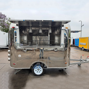 Food Truck Retrò Aerodinamico in Acciaio Inox, Rimorchio per Cibo e Bevande Mobile - Product Image 3