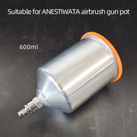 Pot en alliage d'aluminium de 600 ml pour pistolet de pulvérisation à alimentation par gravité ANEST, accessoires de peinture