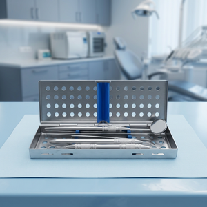 Kit de Examen Dental en Caja de Acero Inoxidable, Kit para Estudiantes de Odontología, Certificado CE Clase II, 12 Posiciones de Mandíbula, Gran Venta - Product Image 4