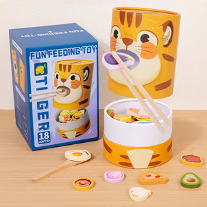 Nuevos <span class=keywords><strong>juegos</strong></span> de alimentación de madera para niños, jardín de infantes cognitivo, habilidades motoras finas y juguetes educativos de aprendizaje para niños y niñas - Product Image 5