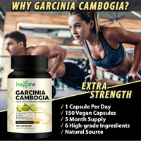Capsules de Garcinia Cambogia sur mesure OEM 300mg 6-en-1 Thé Vert Arjuna Curcuma Métabolisme Soutien Corporel Sain Naturel Adulte
