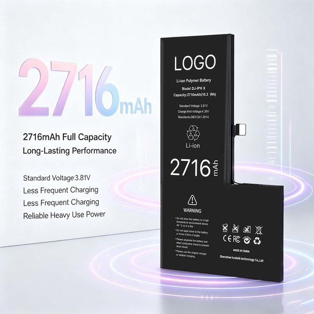 2716mAh Li-ion Polymer Replacement Battery for X OEM Custom Logo Factory Wholesale