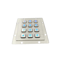 Clavier numérique étanche à 12 touches en acier inoxydable durable avec points braille