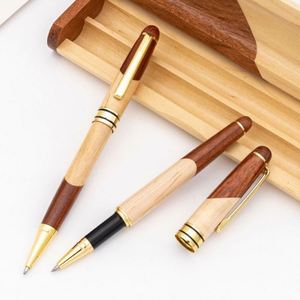 High Quality Eco-Friendly Folding <b>Multi</b>-<b>Color</b> Wooden Box Ballpoint <b>Pens</b> Set with Innovative Gift Packaging for Business Writing - Product Image 2