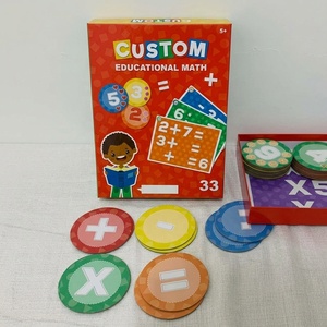 Jeu de société éducatif personnalisé pour l'apprentissage des opérations de somme et de soustraction, avec jetons numériques ronds pour enfants - Product Image 1