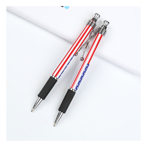 Stylo bille rétractable en plastique avec logo personnalisé, impression promotionnelle drapeaux du Royaume-Uni et des États-Unis, pour fournitures de bureau - Product Image 5