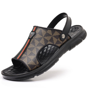 รองเท้าแตะแบบสวมสำหรับผู้ชาย สีน้ำตาล สไตล์ลำลอง เหมาะสำหรับใส่ไปเที่ยวชายหาด สไตล์วัยรุ่น - Product Image 5