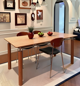 Mesa de Comedor Bauhaus de Bambú con Superficie de Roca, Estilo Retro Francés, Desmontable, Rectangular, para Apartamentos Pequeños, Estilo Mediados de <span class=keywords><strong>Siglo</strong></span> - Product Image 6