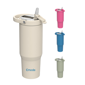 Taza de Viaje Emode OEM Design de 32 oz con Pajita Abatible Antipolvo, <span class=keywords><strong>Vaso</strong></span> Térmico de Acero Inoxidable con Asa de Transporte Fácil - Product Image 1