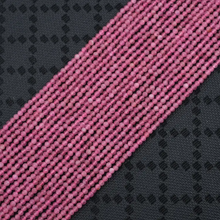 Fabrik Großhandel natürlichen Turmalin lose Edelstein perlen 2 mm3mm4mm facettiert rosa Turmalin Hochwertige DIY für die Herstellung von Halsketten