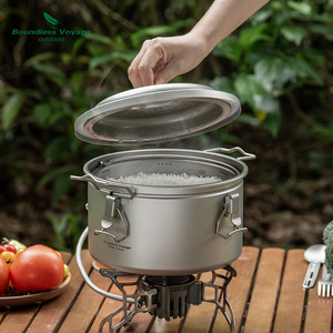 Pentola da <span class=keywords><strong>Campeggio</strong></span> per Cucinare all'Aperto, Pentola per Zuppa, Pentola per Stufati, Cuociriso di Grande Capacità per 4-6 Persone, Possibilità di Stampare Logo - Product Image 1