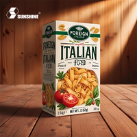 Boîte à pâtes sèches personnalisée imprimée, emballage en papier pour spaghetti, boîte à nouilles en carton avec fenêtre, fournisseur d'emballages alimentaires pour la vente au détail