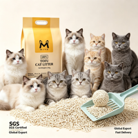 Litière pour chat biodégradable en granulés cylindriques, parfum original, forme irrégulière, naturelle, faible teneur en poussière, agglomération rapide, litière pour chat en tofu