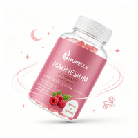 Gummies de glycinate de magnésium à marque privée OEM ODM pour le sommeil, la relaxation et la récupération musculaire, saveur framboise, 60 unités, végétaliennes, fabricant