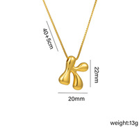 Collier à lettres bulles plaqué or en vente chaude, collier à pendentif initial bulle vintage, collier en acier inoxydable pour filles et femmes