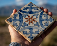 Carreaux de céramique sous-glaçure peints à la main sur mesure avec relief en relief et revêtement tubulaire, style Zellige, 10x10cm, pour crédence