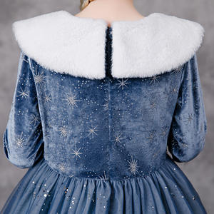 Kızlar Elsa elbise uzun kollu kabarık kar kraliçe kostümleri çocuklar Cosplay elbiseler prenses cadılar bayramı carelsa Vestido Elsa balo elbisesi - Product Image 5