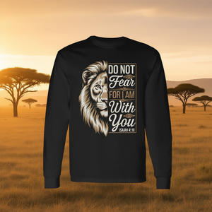 No tengas miedo, porque estoy contigo, camiseta de manga larga con diseño de león, Isaías 41:10 - Product Image 3
