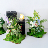 Plantes artificielles de paysage vert mousse haut de gamme, arrangement floral en rangée pour la décoration de mariage, de maison et d'espace commercial