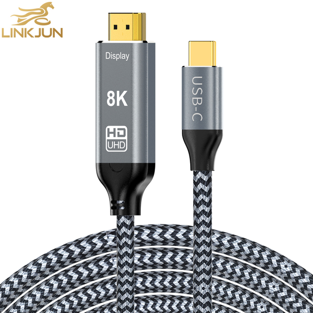 Type C to HDMI Cable Hdmi2.1 Supports 8K/60Hz 4K/144Hz 48Gbps for Monitor Projector Outer USB C HDMI Converter