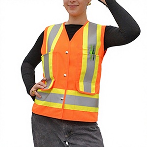 Chaleco de Seguridad Reflectante de Alta Visibilidad con Logotipo Personalizado, ANSI Clase 1, de Algodón Impermeable, con Luz LED Intermitente Ajustable, para Trabajadores de la Construcción - Product Image 2