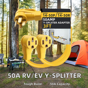 50 amp Y Splitter <span class=keywords><strong>Adapter</strong></span> dây cho RV và EV, NEMA 14-50p để 2X NEMA 14-50r, 4 prong 250-Volt cho Auto RV EV - Product Image 6