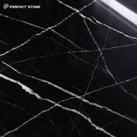 Dalle de marbre noir naturel poli de luxe PerfectStone pour les murs et sols intérieurs de villas haut de gamme