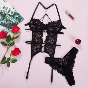See-through Fashion 2-piece <b>Set</b> Lace <b>Sexy</b> Uniform Temptation Three-point Garter <b>Sexy</b> Lingerie for Women Nightclub Shaping Suit% - Product Image 5