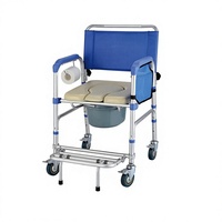 Chaise de douche pliante à quatre roues avec dossier pour personnes âgées, femmes enceintes et personnes à mobilité réduite – Vente en gros usine Haobu