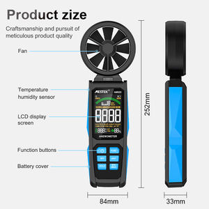 Teste automático Mini Anemômetro Digital 0.8-30 m/<span class=keywords><strong>s</strong></span> Temperatura do ar Medidor de velocidade do vento 0.01 Resolução-20 ~ + 60 Material ABS Baixo - Product Image 2