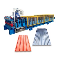 Machine de fabrication de tôles de toiture en fer ondulé, ligne de profilage automatique 2-en-1 pour tôles de toiture et trapézoïdales