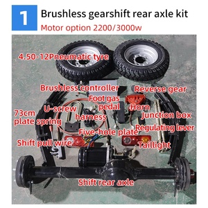 Bộ dụng cụ độ 3000W cho xe điện bốn bánh, trục trước/sau, có phanh cơ khí, kèm giá chở hàng điện - Product Image 2