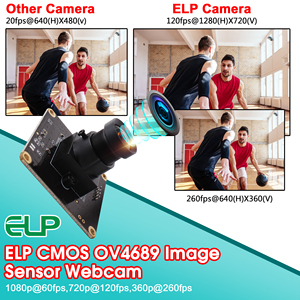 ELP 260FPS Cámara de alta velocidad Gran angular Lente sin distorsión OV4689 2MP Módulo de cámara USB de Marco alto para computadora portátil - Product Image 3