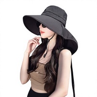 Topi Bucket Gaya Baru 2026, Pinggiran Lebar, Dapat Disesuaikan, Pelindung Leher, Bernapas, Cocok untuk Perjalanan Luar Ruangan, Topi Musim Panas Anti UV, Motif Logo