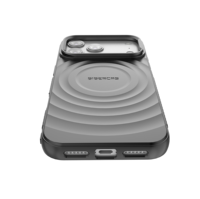 Coque Magnétique pour iPhone 17 Pro Max avec Support de Charge Sans Fil, Protection d'Objectif et Bézel, en TPU Ondulé Antichoc Souple