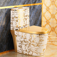 Nouveau design en céramique Commode de salle de bain Water Closet Golden One Piece Sanitary Wc