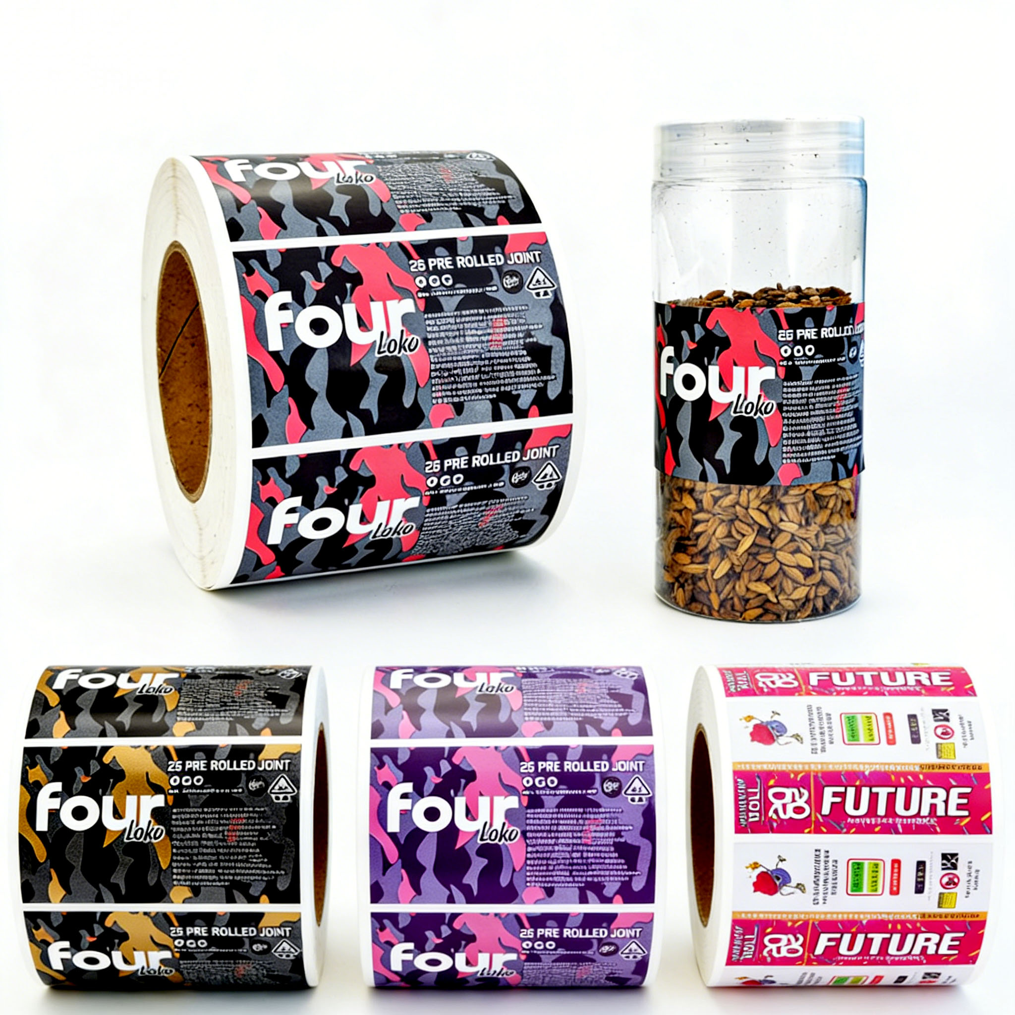 Customized Printed Mushroom Packaging Stickers, Custom Waterproof Vinyl Strong Adhesive Product Packaging Label Rolls