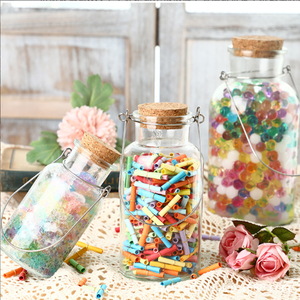 Deseando Favor Botella <span class=keywords><strong>de</strong></span> corcho <span class=keywords><strong>de</strong></span> vidrio transparente DIY Artesanía Vidrio redondo Corcho <span class=keywords><strong>de</strong></span> madera - Product Image 3