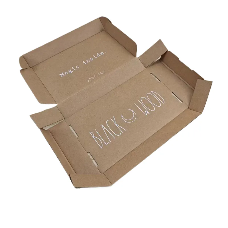 Individuelles Logo bedruckte flachverpackung Verpackungsbox aus Wellpappe gestanzte faltbare Kraftpapier-Versandtasche Versand Versandbox