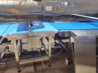 Máquina de sándwich de galletas de alimentación automática Skywin y línea de paquete de flujo tipo almohada