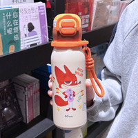 Bouteille d'eau isotherme Zootopia pour enfants en acier inoxydable 316, tasse portable avec paille, anti-chute, thermos pour enfants à thème Toy Story
