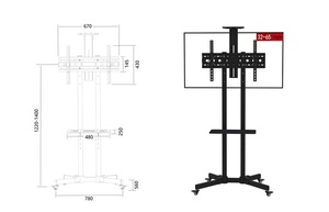 JIUYI <span class=keywords><strong>Mobile</strong></span> <span class=keywords><strong>TV</strong></span> Stand con schermo di visualizzazione integrato ruota, carrello <span class=keywords><strong>Mobile</strong></span> <span class=keywords><strong>TV</strong></span> Stand per soggiorno e camera da letto - Product Image 6