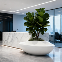 Nouvelle Arrivée Banc Jardinier Personnalisé en GRC avec Pot de Plante Intégré pour Hôtels et Aéroports