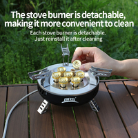 Réchaud de camping portable en acier 16000W pour cuisson extérieure au gaz/propane/butane, à allumage manuel, idéal pour le backpacking, les pique-niques et les barbecues