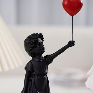 Thanksgiving Flying <b>Balloon</b> Girl Statue Resin Sculpture Craft Decoration Modern Art - Product Image 5