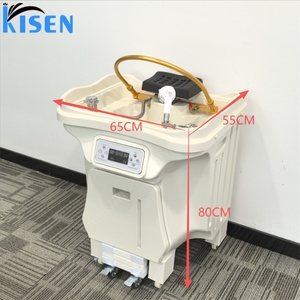 KISEN Lavacabezas Portátil Moderno para Lavado de Cabello, Estación de Terapia Capilar de 80cm con Dos Tanques de Agua para Salones de Belleza - Product Image 6